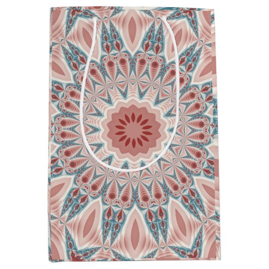 打撃モダン万華鏡のように千変万化するパターンマンダラフラクタルアート ミディアムペーパーバッグ (正面)