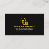 打撃レッド稲妻ホーム修理電気技師 名刺 (裏面)