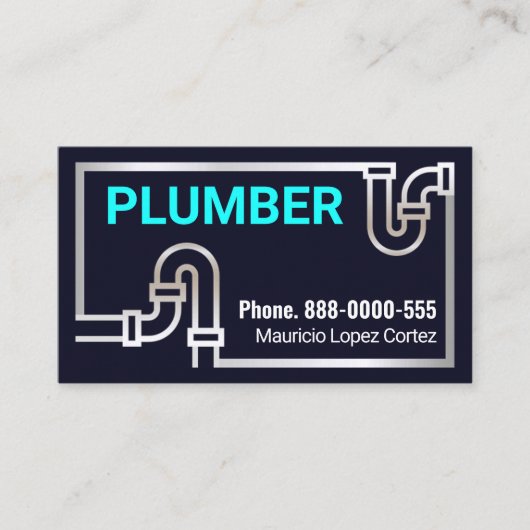 打撃レトロ銀パイ縁どプ 名刺 (正面)