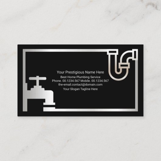 打撃レトロ銀管水栓管縁ど配管 名刺 (裏面)