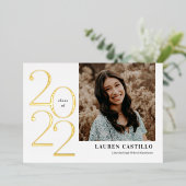 打撃年箔卒業発表招待状 箔招待状 (立ち正面)