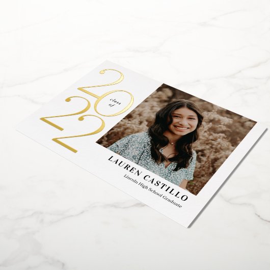 打撃年箔卒業発表招待状 箔招待状 (回転した状態)