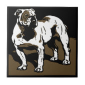 打撃木ビクトリアン切り動物コースターブルドッグ タイル (正面)