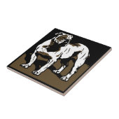 打撃木ビクトリアン切り動物コースターブルドッグ タイル (側面)