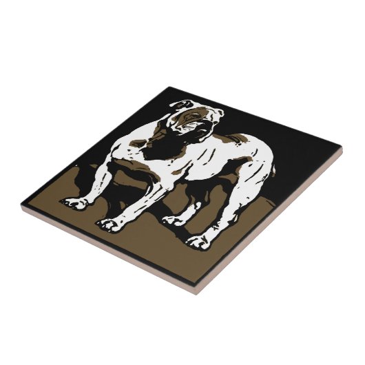 打撃木ビクトリアン切り動物コースターブルドッグ タイル (側面)