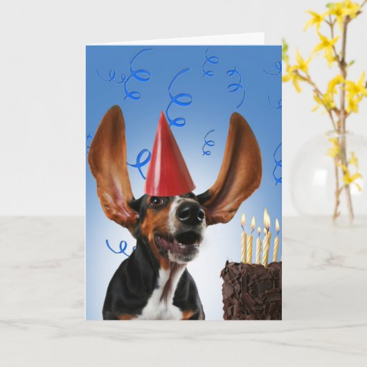 打撃犬 カード (黄色い花)