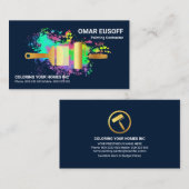 打撃絵を描(ばちゃばちゃ)跳ねる金ゴールド絵を描ブラシ 名刺 (正面/裏面)