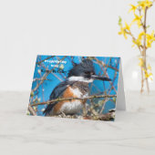 打撃鳥ポーズ誕生日カード カード (黄色い花)