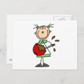 打者のTシャツと贈り物を混ぜた少女 ポストカード (正面/裏面)