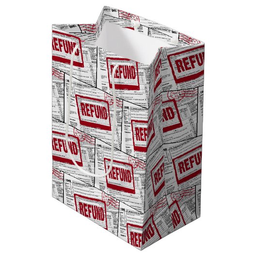 払い戻しスタンプ1040 IRS型枠 ミディアムペーパーバッグ (正面アングル)