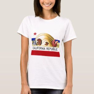 扱いにくいカリフォルニアくまの旗 Tシャツ
