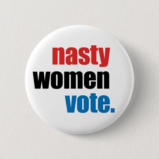 扱いにくい女性の投票ボタン 缶バッジ (正面)