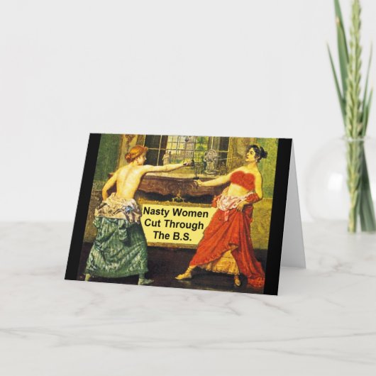 扱いにくい女性はB.S. -挨拶状--を通り過ぎました カード (正面)