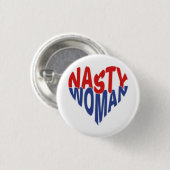 扱いにくい女性ボタン 缶バッジ (正面&裏面)