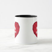 扱いにくハート上のグランジ女性 マグカップ (中央)