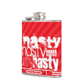 扱いにく緋色の赤ストライプ色 フラスク (左)