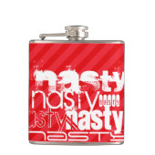 扱いにく緋色の赤ストライプ色 フラスク (正面)