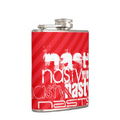 扱いにく緋色の赤ストライプ色 フラスク (右)