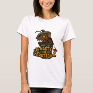 扱いにく腐ってネズミがゴミ箱に。グラフィック Tシャツ