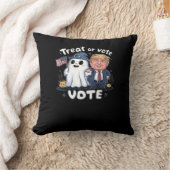 扱うか、投票するか、トランプキ不気味ン、ハロウィーンのグラフィック、 クッション (ブランケット)