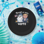 扱うか、投票するか、トランプキ不気味ン、ハロウィーンのグラフィック、 ペーパープレート (パーティー)