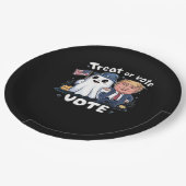 扱うか、投票するか、トランプキ不気味ン、ハロウィーンのグラフィック、 ペーパープレート (アングル)