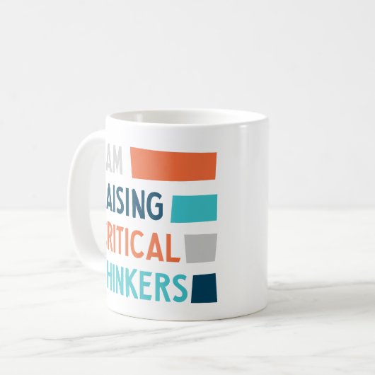 批判的な思想家の意見を述べる コーヒーマグカップ (正面左)