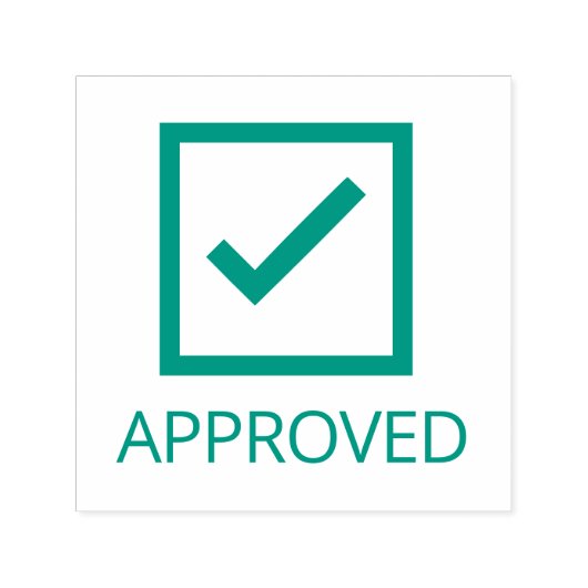 承認されたチェックマークボックス☑緑のティックカスタムオフィス セルフインキングスタンプ (デザイン)