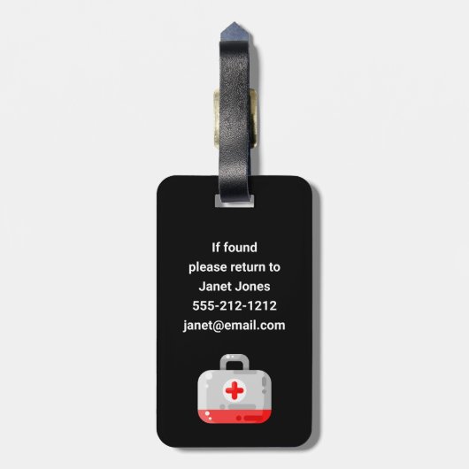 承認された医療機器の荷物タグ ラゲッジタグ (裏面縦)