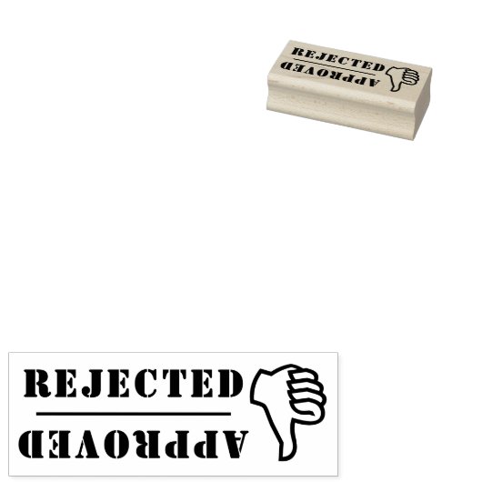 承認された拒否された親指のダウン営業所 ラバースタンプ (押印)