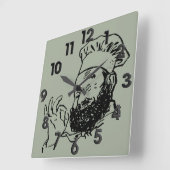 承認されるシェフ スクエア壁時計 (傾斜)