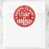 承認のおもしろいなサンタクロースのクリスマスのスタンプ ラウンドシール (バッグ)