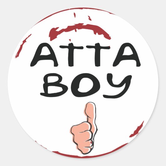 承認のシールAtta Boyステッカー – Atta Boy ラウンドシール (正面)