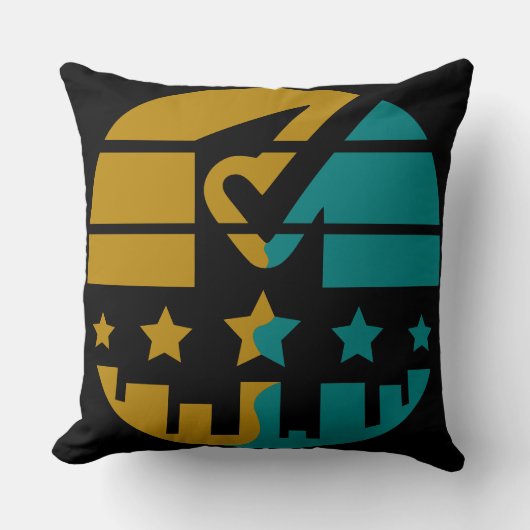 承認の星 – A モダン Perspective クッション (正面)