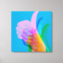 承認シンボルのキャンバス印刷のGLITCH ART