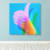 承認シンボルのキャンバス印刷のGLITCH ART キャンバスプリント (インサイチュ (ウッドフロア))