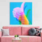 承認シンボルのキャンバス印刷のGLITCH ART キャンバスプリント (インサイチュ (リビング))