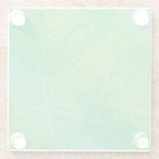 承諾 | イエローグリーンブルーボーホメダリオン ガラスコースター (裏面)