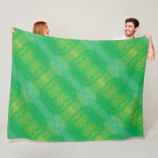 承諾 | イエローグリーンブルーボーホメダリオン フリースブランケット (インサイチュ)