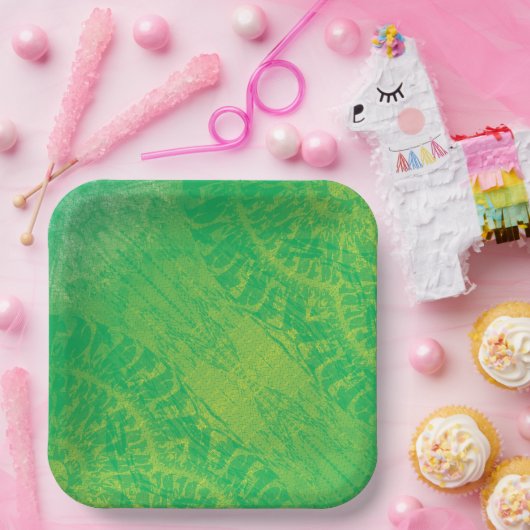 承諾 | イエローグリーンブルーボーホメダリオン ペーパープレート (パーティー)