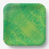 承諾 | イエローグリーンブルーボーホメダリオン ペーパープレート (正面)