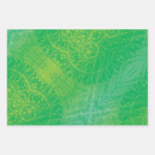 承諾 | イエローグリーンブルーボーホメダリオン ラッピングペーパーシート (正面)