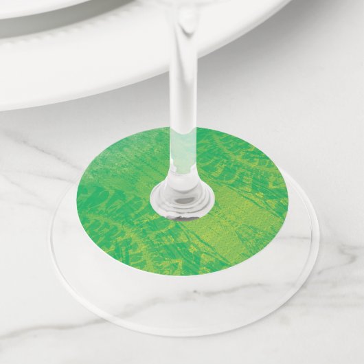 承諾 | イエローグリーンブルーボーホメダリオン ワイングラスタグ (クローズアップ)