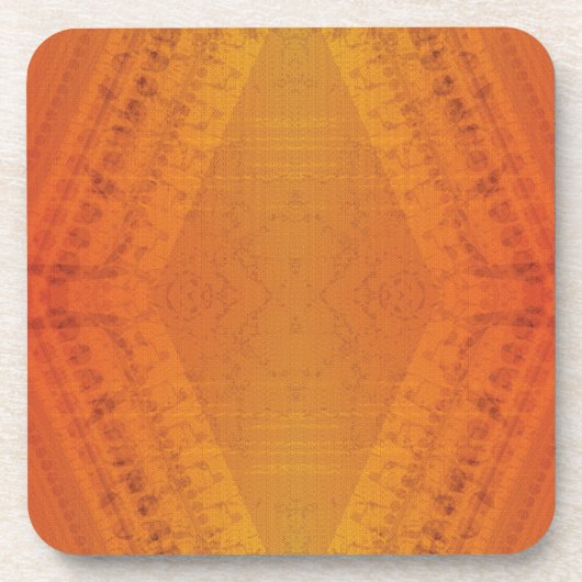 承諾 | オレンジ色の黄色い絞り模様 コースター (正面)