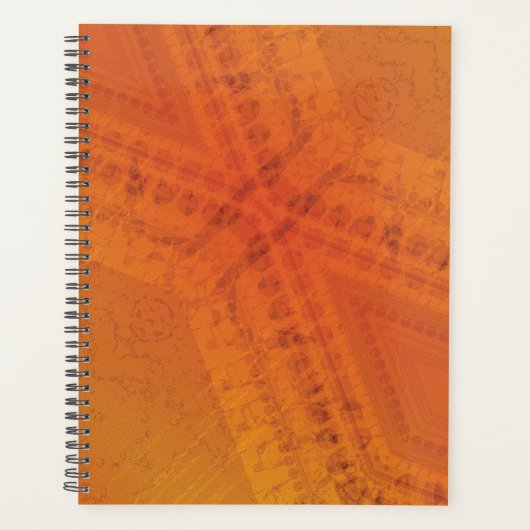 承諾 | オレンジ色の黄色い絞り模様 プランナー手帳 (正面)
