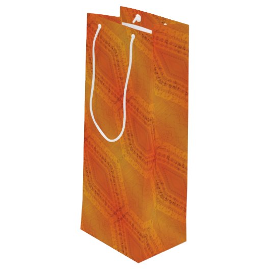 承諾 | オレンジ色の黄色い絞り模様 ワインギフトバッグ (裏面アングル)