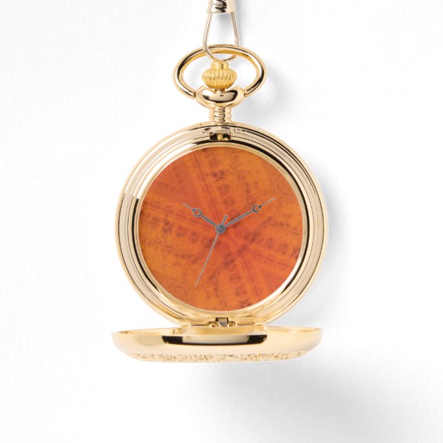 承諾 | オレンジ色の黄色い絞り模様 腕時計 (正面)