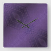 承諾 | バイオレット折衷性ボホ模様 スクエア壁時計 (正面)