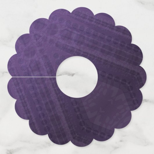 承諾 | バイオレット折衷性ボホ模様 ワイングラスタグ (正面)