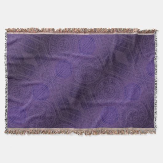 承諾 | バイオレット瞑想メダリオン スローブランケット (正面)